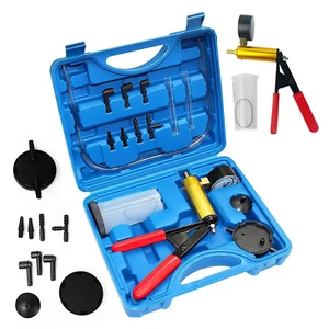 HAND VACUUM PUMP HELD BRAKE BLEEDER TESTER SET BLEED CAR MOTORBIKE BLEEDING Kit - Picture 1 of 16