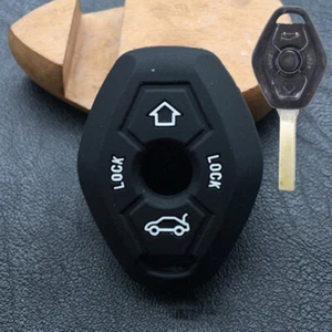 Silicone Remote Key Case Cover Shell Black Fit For BMW E81 E46 E38 X3 X5 Z3 Z4 - Picture 1 of 11