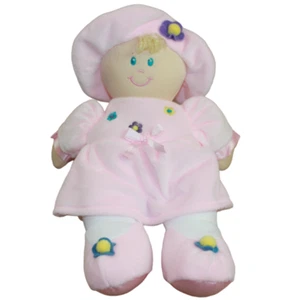Kids Preferred Pink Plush Baby Doll Infant Toy Flowers 2003 Vintage Lovey 11" - Picture 1 of 7