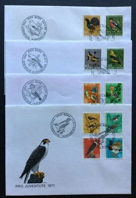 1968 -1971 Switzerland First Day Postal Covers Birds - Изображение 1 из 4
