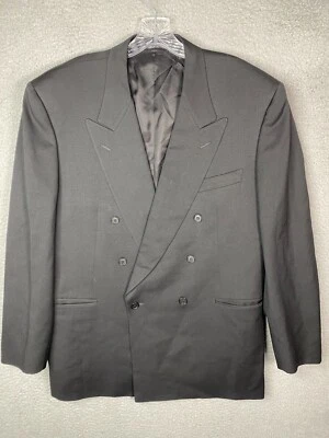 Chaqueta Esmoquin Canali Para Hombre 54 Negra Doble Pecho 100% Lana Virgen Hecha en Italia Foto 1 de 4