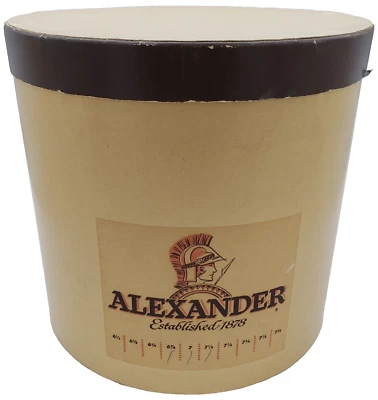 Raro De Colección Para Hombre Grande Retro Cartón Ovalado Alexander Sombrero Caja Buen Estado Foto 1 de 4