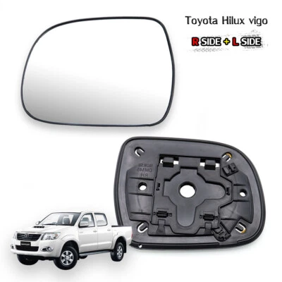 Pair Wing Side Door Mirror Glass Lens Fits Toyota Hilux Vigo Mk6 2005 2014 Foto 1 de 4