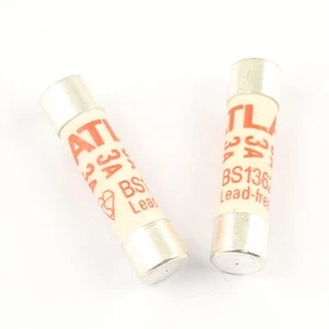 50Pcs Atlas 6mm x 25mm 240V 3A BS1362 Ceramic Fuse Lead-free E 07.003-B - Picture 1 of 1