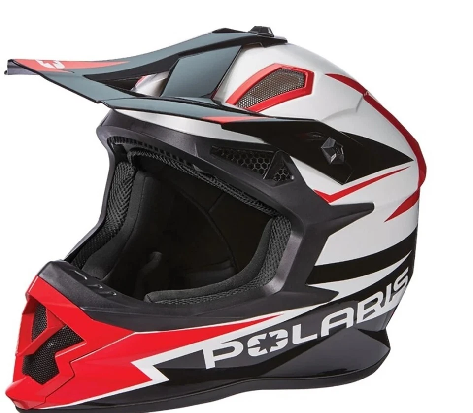Polaris Tenacity 4.0 Open Face Snowmobile Helmet Red/White Small 286156109 - Image 1 of 1
