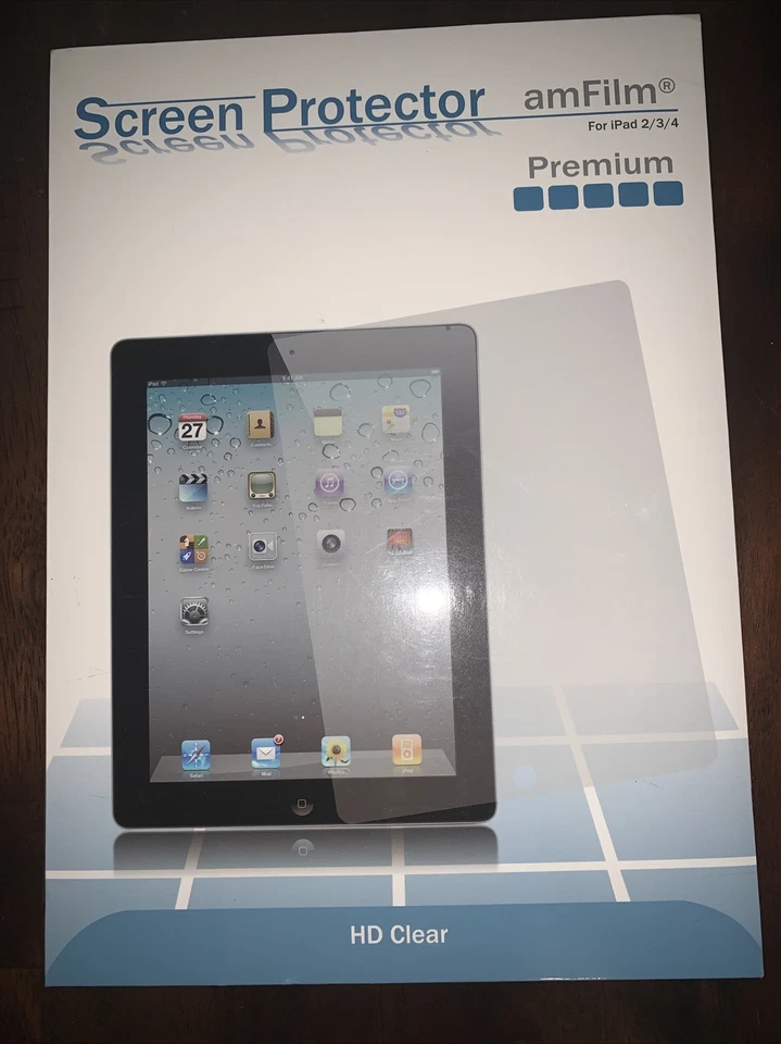 amFilm iPad 4, 3, 2  Premium HD Clear (Invisible) Screen Protector (2 Pack) - Image 1 of 4