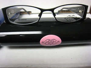 Phoebe Couture  Eyeglass Frames P207   BLACK  52-17-135 With  Case New  - Picture 1 of 3