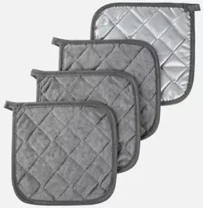 Square Pot Holders Hot Pads Potholders Quilted Heat Resistant Kitchen Pack Of 4 - Picture 1 of 8