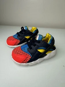 Nike Toddler Huarache Run Size 6C BQ7098-800 Red Blue Yellow - Picture 1 of 8