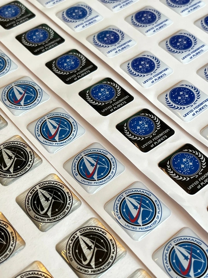 Custom Star Trek Starfleet / Federation Computer Case Badge 1x1 DOMED Sticker - Image 1 of 1