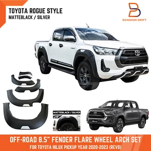 ARCO ACAMPANADO GUARDABARROS ESTILO ROGUE NEGRO PLATA 8,5" para TOYOTA HILUX REVO 4X4 21-23 - Imagen 1 de 9