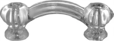 CLEAR GLASS HANDLE Hexagonal posts PULL Knob Hexagon antique vintage old retro  - Image 1 of 4