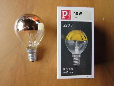 PAULMANN 302.40 DECOR TROPFEN KUPPENVERSPIEGELT GOLD KOPFSPIEGEL E14 40W DIMMBAR - Bild 1 von 4