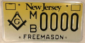 FREEMASON FREE MASTER MASON NJ Nummernschild Masonry Lodge New Jersey - Bild 1 von 12