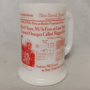 Nebraska Cornhuskers Football Collectible Beer Mug 1978 Barry Switzer Tom Sorley - Picture 1 of 6