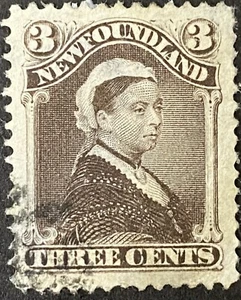 1887 #51 Newfoundland, Queen Victoria Umber Brown 3 Cent Stamp, F-VF Used - Picture 1 of 2