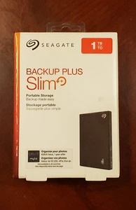 Seagate Backup Plus Slim Portable Drive 1TB USB 3.0 FACTORY SEALED NEW IN BOX - Picture 1 of 6