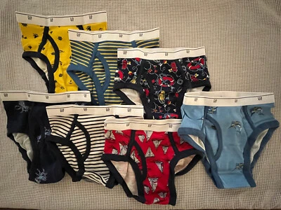 Nuevo paquete de 7 calzoncillos ropa interior 100 % algodón Gap para niños, tema náutico, 8 años, M Foto 1 de 4