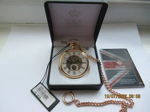 ROYAL LONDON 17J MECHANICAL POCKET WATCH SKELETON BEAUTIFUL HAND WIND RRP£189. - Picture 1 of 12