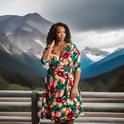 Vestido Kiyonna Sweetheart Wrap Floral Talla 10/12 Todo Trabajo y Juego Estilo Femenino Foto 1 de 4