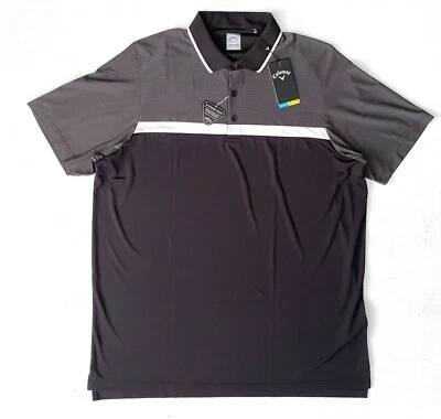 Camisa a Rayas Callaway Nueva con Etiquetas Polo Opti-Dri Swing Tech Caviar LT Foto 1 de 3