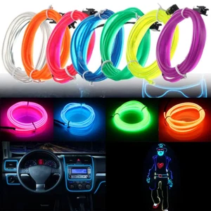 5M Car Interior Led Strip Light Neon EL Wiring Decorative Lamp For Auto DIY Flex - Imagen 1 de 17