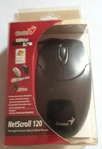 Vintage Genius NetScroll 120 PS/2 Mouse  Black, NOS - Picture 1 of 6
