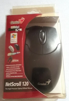 Vintage Genius NetScroll 120 PS/2 Mouse  Black, NOS - Image 1 of 4