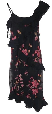 Vestido Floral De Colección Eva Azul Terciopelo Burnout Cuentas Gasa Cachicho Y2K Hada 6P Foto 1 de 4