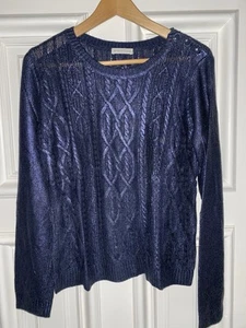 Whistles Blue Metallic Finish Jumper Size UK10 - Picture 1 of 4