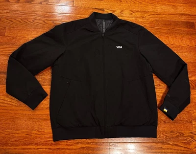 Lululemon Switch Over Bomber Jacket Mens XL Black Visa Logo Full Zip Casual - Image 1 of 4