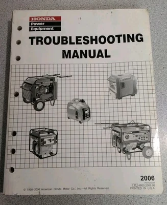 HONDA TROUBLESHOOTING MANUAL GENERATORS 2006 GOOD USED CONDITION - Image 1 of 2