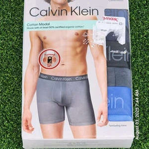 Calvin Klein Men's Cotton Modal 3-Pack Boxer Briefs Men's Medium Organic Soft - Picture 1 of 3