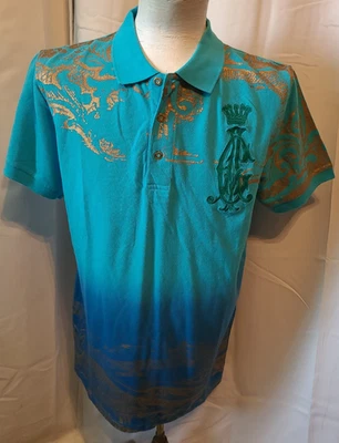 Hombre S/S Parcial Botón Delantero Polo Christian Audigier - L Foto 1 de 4