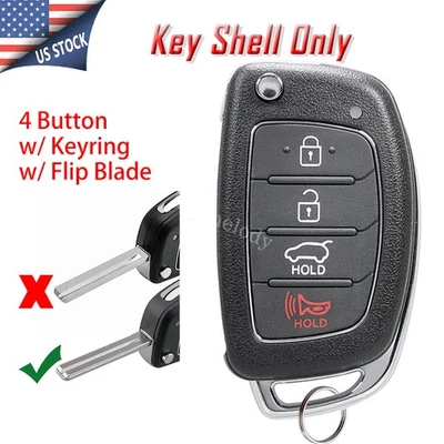 Repuesto Llavero Mando a Distancia Carcasa Estuche 4 Botones para Hyundai Santa Fe 2013-2019 Foto 1 de 4