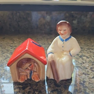 Juego de saleros y pimenteros vintage Vallona Starr IN THE DOG HOUSE par EE. UU. - Imagen 1 de 7