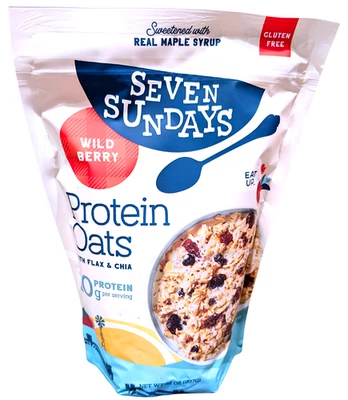 Bolsa de 32 onzas Seven Sundays Wildberry Protein Oats EXP 09/2026 Foto 1 de 4