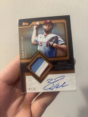 2025 Topps Series 1 - Zack Wheeler Flagship Autograph Patch #TFAP-ZW /30 - Image 1 of 2