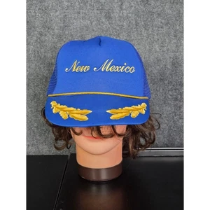 Vintage New Mexico Trucker Hat Souvenir Embroidered Snapback Cap Mens Streetwear - Picture 1 of 7