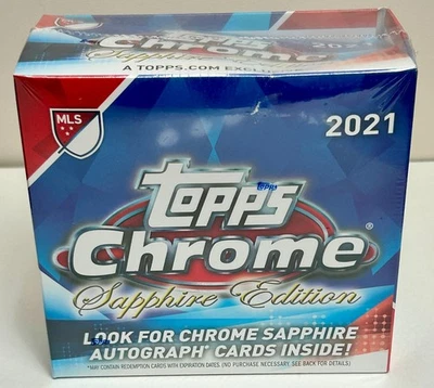 2021 Topps Chrome MLS Major League Soccer Sapphire Factory Sealed Box 8 Pack - Image 1 of 2