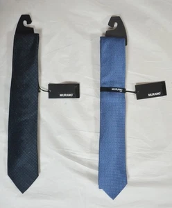 NUEVO CON ETIQUETAS $79.90 Lote de 2 corbatas de mezcla de seda de Murano azul para hombre 60" de largo 5"- X 3" de ancho - Imagen 1 de 6