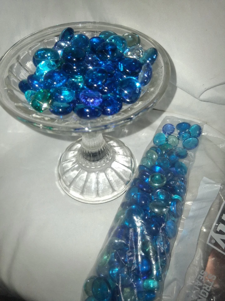 Guijarros de vidrio azul marino colorido acuario grava para pecera Foto 1 de 1