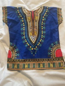 Kids Vibrant African Print Dashiki Top - Picture 1 of 9