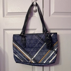 GIANI BERNINI Block Signature Plaid Leather Tote Bag Purse Macys Exclusive Clean - Picture 1 of 24