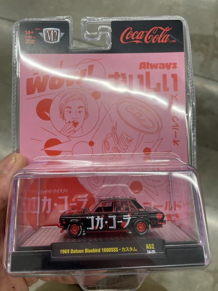 2025 m2 Machines Coca Cola 1969 Datsun Bluebird 1600SSS Black Red CHASE Coke JDM - Image 1 of 1
