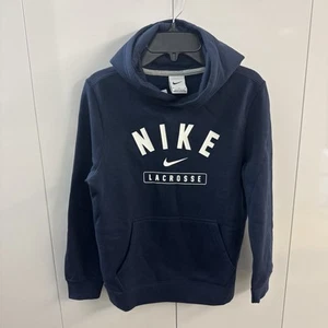 Nike All Kids Fit Sportswear Club Fleece Navy Blue Hoodie Medium Lacrosse - B12 - Picture 1 of 5