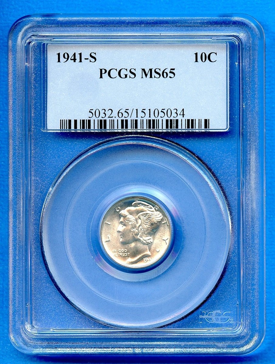 1916年 ペルー 1/2ディン PCGS MS65 銀貨 1916-P Mercury Dime PCGS MS65FB | GovMint.com