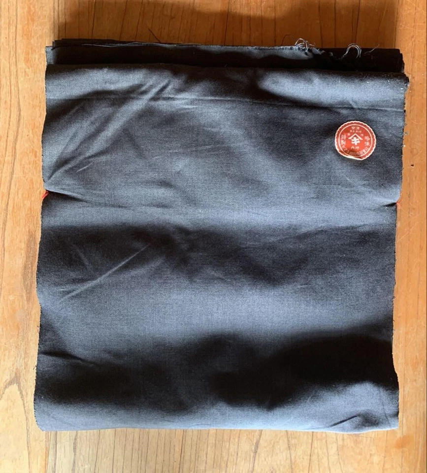 Aizu Cotton Indigo Dye Black Plain Weave Fabric 120cm Cut from Bolt 36x120cm - Image 1 of 3