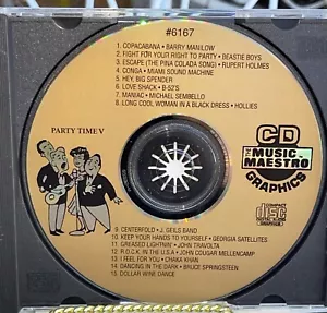 CD de karaoke The Music Maestro 1995 vintage + gráficos #6167 ~ Party Time V ~ - Imagen 1 de 5