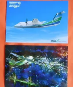 ORIENTAL BRIDGE NAGASAKI AIRLINES BOMBARDIER DASH 400-200 RARE PAIR POSTCARDS - Picture 1 of 5